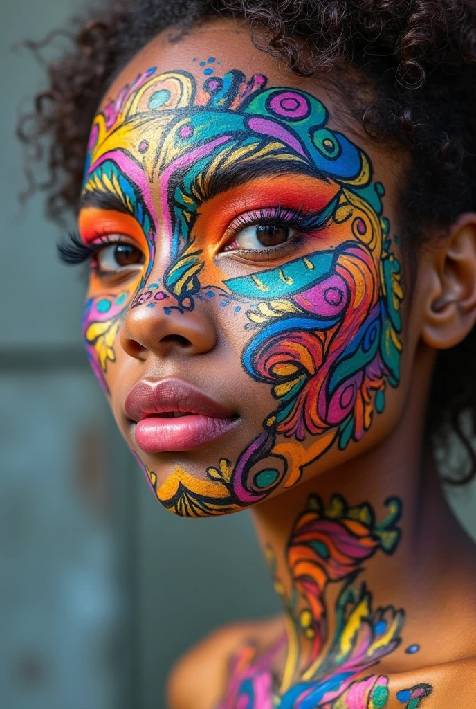 mitad esqueleto,mitad humano, cuerpo tatuado,sonrisas brillantes,ojoz grises,estilo warhol