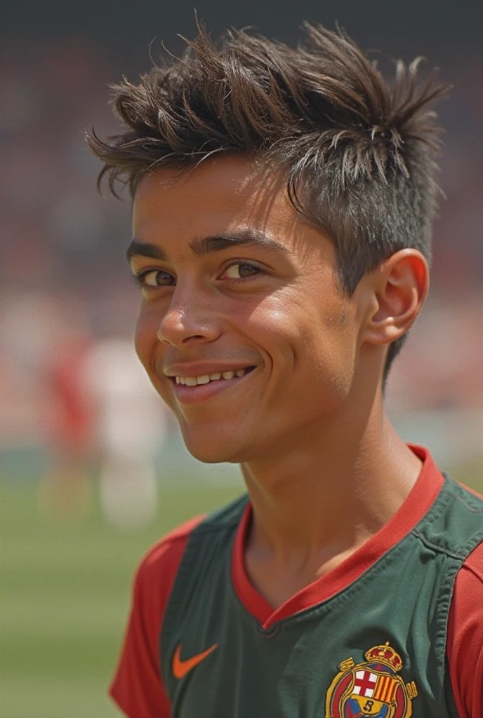 (((LITTLE ???))), AS ??? TOM HOLLAND,One bit height is 1.A 12-year-old Chinese boy of 75 meters，Wearing the number 7 shirt of the Portuguese national football team，Wearing the number 7 shirt of the Portuguese national football team，Wearing the number 7 shirt of the Portuguese national football team，Use snapshots to capture the moment when the teenager plays the soccer league，Use snapshots to capture the moment when the teenager plays the soccer league，Use snapshots to capture the moment when the teenager plays the soccer league，Boy student，The body is compact and sturdy，The background shows players in the distance and the Old Trafford football stadium filled with spectators，Sports full-body photos，fully body photo，fully body photo，Photoreality，photore，tmasterpiece，hentail realism，Photoreality，hight contrast，The photorealistic digital art trend is detailed and realistic in Artstation 8k HD HD, A detailed, skin textures, ultra - detailed, realistic skin textures, best qualtiy, Ultra-high resolution, (Reality:1.4),A detailed, RAW photogr, author：Lee Jeffries Nikon D850 Film Stock Photo 4 Kodaport 400 Camera F1.6 shots, Rich colors, Ultra-realistic realistic textures, Dramatic lighting, unrealengine artstation cinestill 800 trends，
