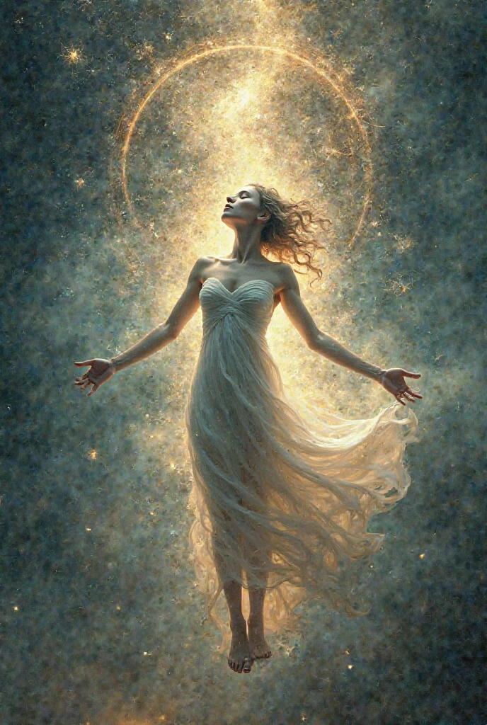 "Por favor, Create an image that represents the fusion of the heart with an unborn baby fetus. Imagine an ethereal and mysterious scenario. no centro da imagem, A human heart shines with a, luz cintilante. The heart seems to be floating in a translucent mist, evoking a sense of mystery and transcendence. From the heart, emanates a series of projections, each representing a unique aspect. Some projections take the form of elements of nature, like tree branches, flower petals or dancing flames, evoking a deep connection to the natural realm. Other projections extend into outer space, turning into bright constellations, distant galaxies or rays of shooting stars. These cosmic projections symbolize the expansion of human emotion beyond the limits of the Earth, conectando-se ao vasto universo. A paleta de cores inclui tons de azul celeste, violeta profundo e dourado, Creating a magical and spiritual atmosphere. The soft light emanating from the heart and projections contributes to a sense of peace and wonder. The resulting image captures the idea of a human heart that transcends earthly boundaries, Exploring the Supernatural and Cosmic Realms. This fusion of the human and the divine creates a visual narrative that evokes the search for the deepest emotional connection and the expansion of one's own essence into the vast universe."