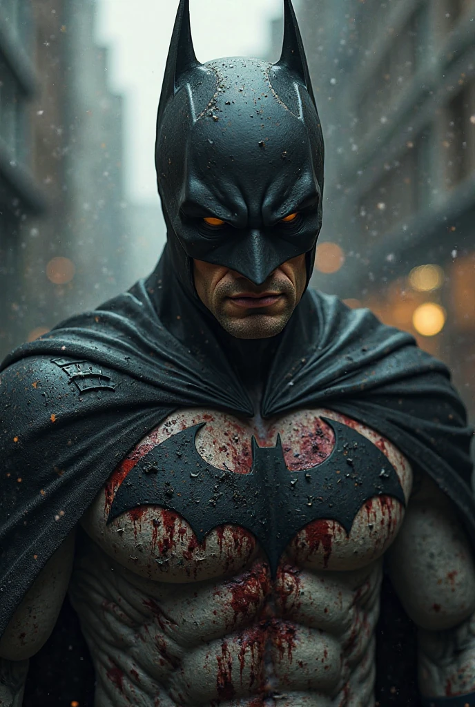"Aquamen das trevas, aquamen segurando tridente, sorriso sinistro, blood tears, sombrio, qualidade excepcional, multiple facial scars, Batman que ri, armadura das trevas, gothic style."