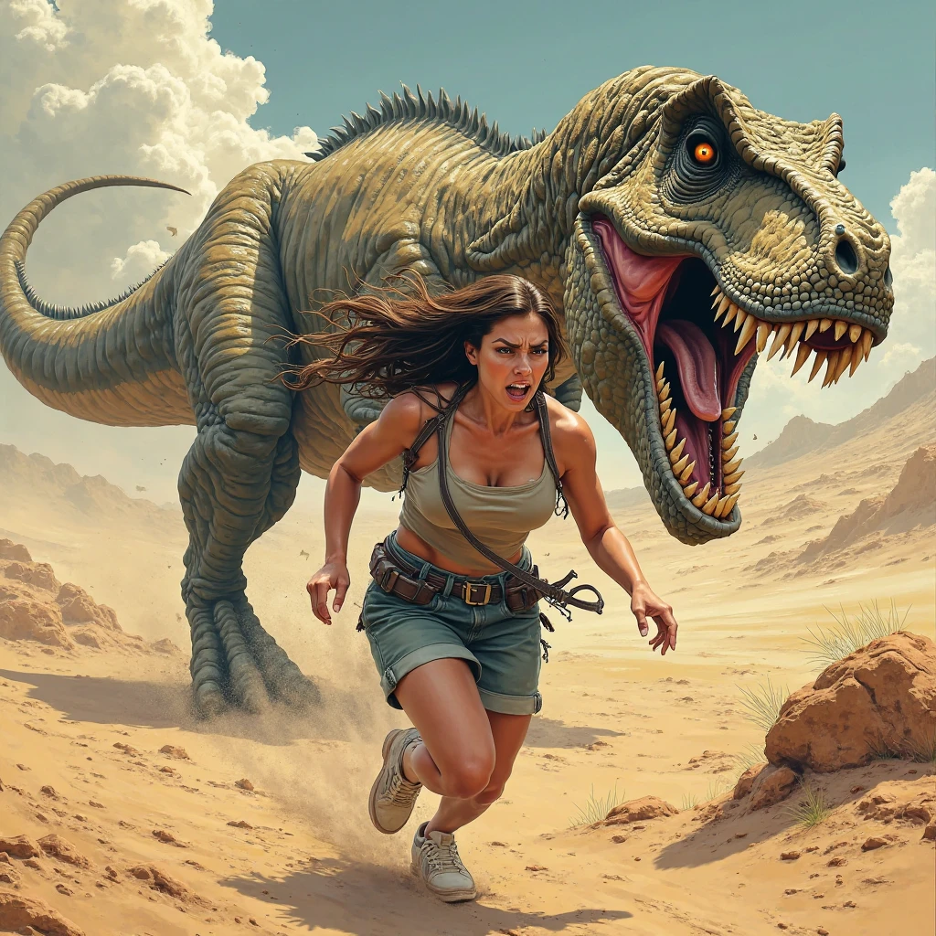 Lucas Bracey, Dinosaurs with wolves on their backs ,(((Beautiful girl is fighting dinosaurs))), 8K, photo RAW, (highly detailedskin: 1.2), (Metamorphosis exposed: 1.1), (Bare back: 1.5), , (What you see from top to bottom:1.5), ((::Je Lee and Joe Madureira style ::2.0 comix illustration style,tatoon style ,, (Beautiful bright background:1.2),, Fantastic painting , ::jason fabok   and yoji shinkawa  style ::2.0 comix illustration style,tatoon style , Comic book style , (Beautiful bright background:1.2),, Fantastic painting ,in graffiti style; Master parts, best qualtiy, high high quality, Highly detailed CG unit 8k wallpaper, scenecy, an award winning photograph, NFFSW, The is very detailed, trending on artstationh, Trend of CGsociety, with an intricate, high detal, art by midjourney  style::Kenneth Rocafort style ::2.9 (Master parts:1.2, best qualtiy), (Eyes in Beautiful Details: 1.2),