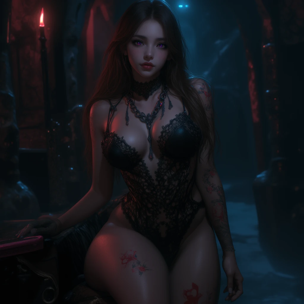 1 girl, Beautiful ,Shibari, blindfold, electric chair, major cleavage, breast indentation, Ahri inside a Runeterra prison, slave collar, chain around her neck, roleplay bdsm, high fantasy, gravure, lewd, busty, highly detailed, 8k, high resolution, solo, big juicy lips, thick juicy thighs, makeup, large shiny breasts, gloves, looking at viewer, octane render, innovative, sexy, curvy but slender, mystical aura, smokey mist around Ahri, illuminati style, use advanced machine learning to create the perfect succubus waifu Ahri alone sitting in an electric chair, exposed camel toe, trending on Pixiv, trending on civitai, perfect composition, sfw, professional quality, 1girl, Beautiful woman ,The whole body appears naked, Pink nipples, Large Breasts,