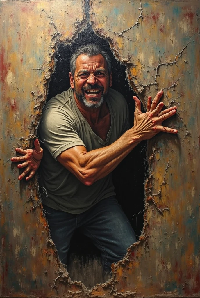 Assi, asshole with cum and dick coming out of a hole in the wall