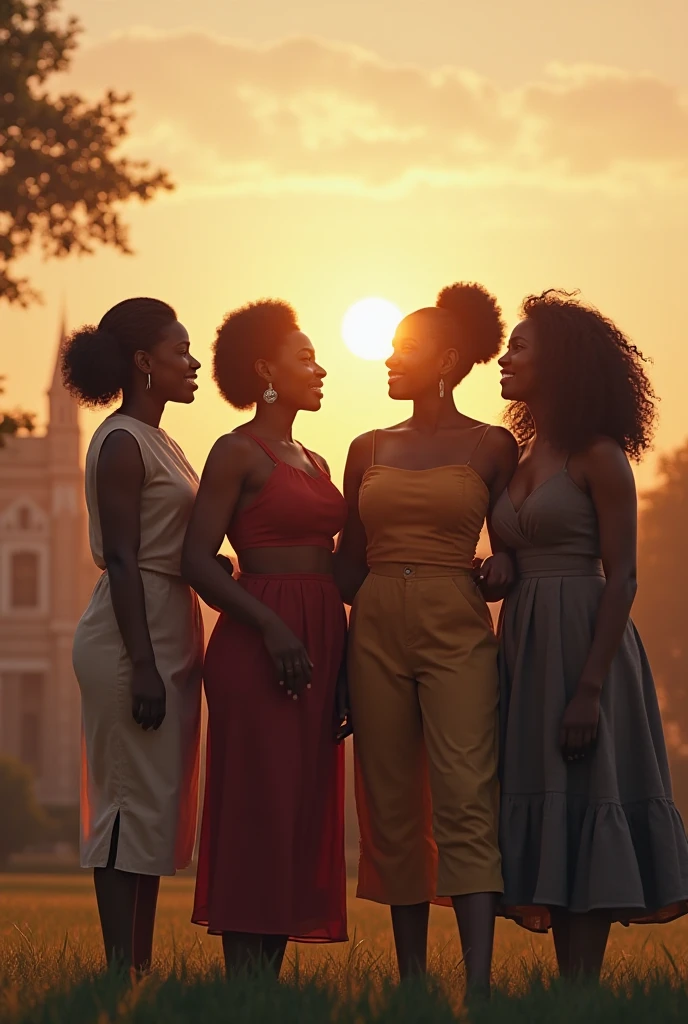 3 femme africaine au bord de l'eau, le regarde vers nous