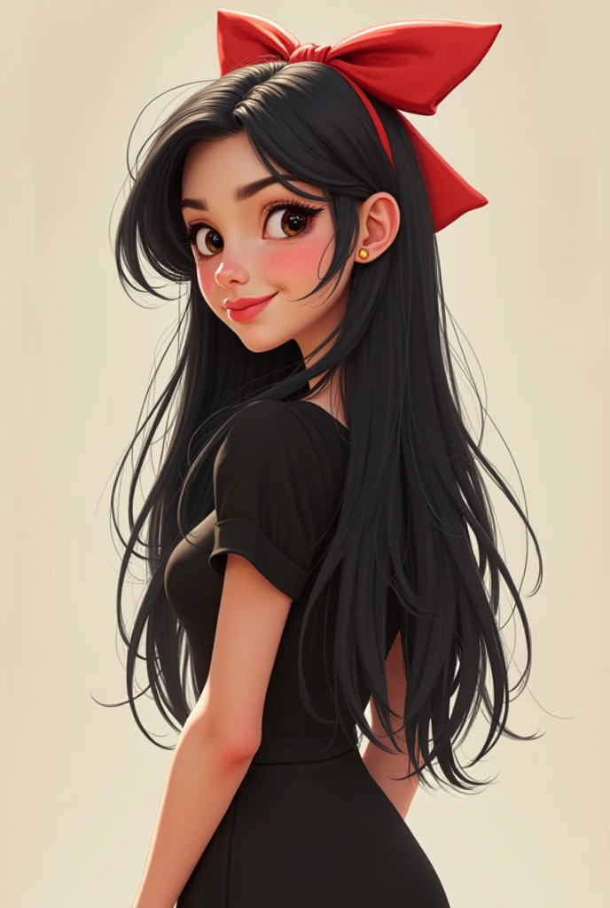 Pixar character, On the back with long black hair the color black ...