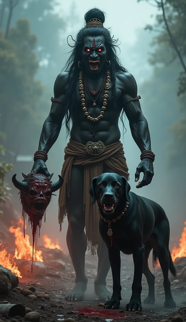 Exu holding the ox with blood