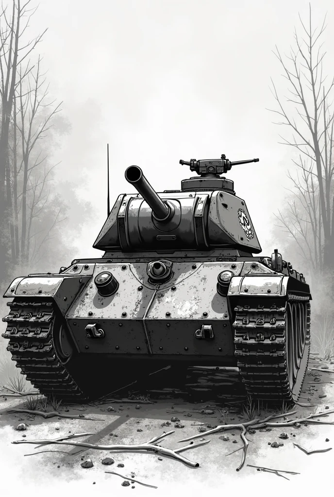 Create a pencil sketch of a German war tank