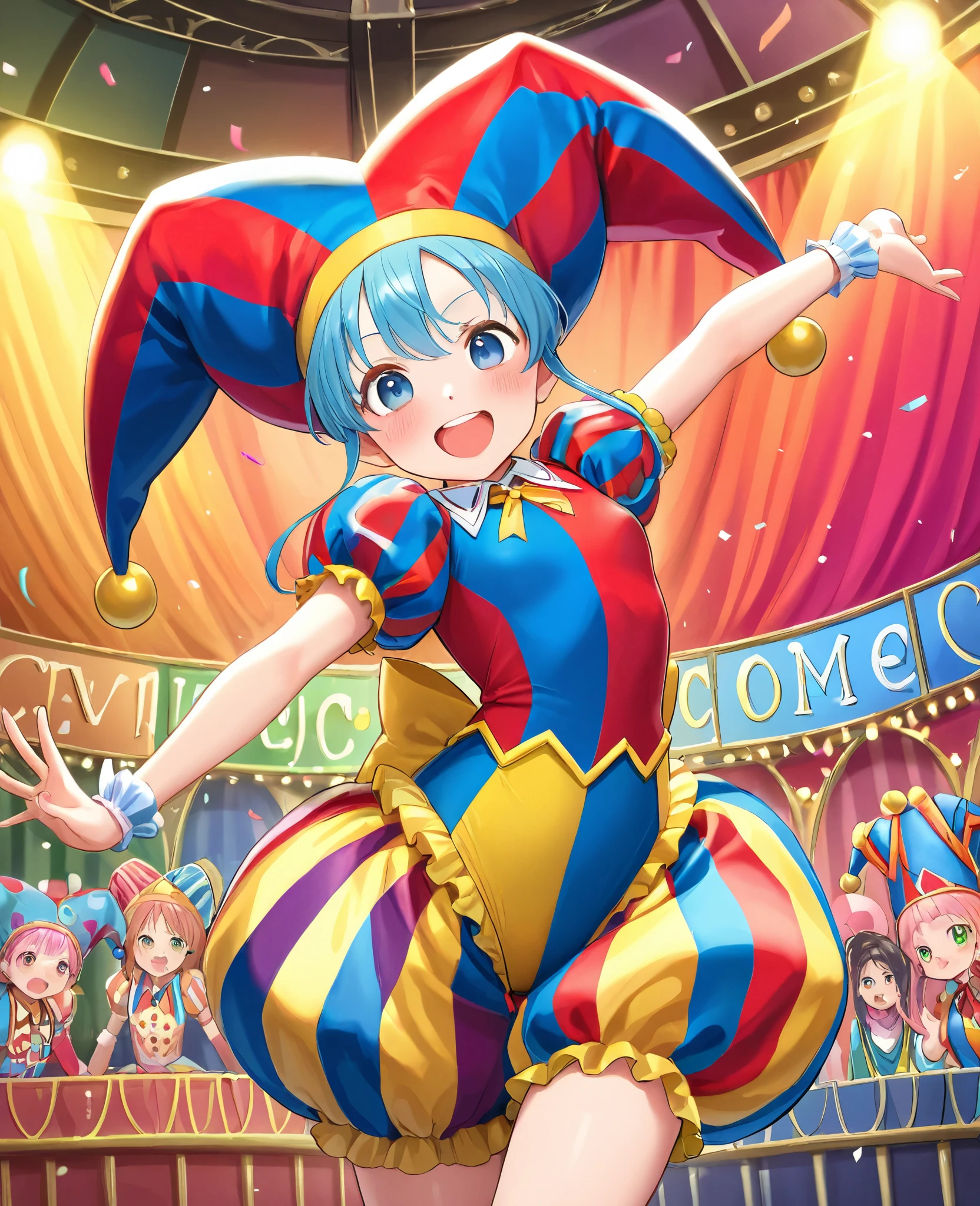 CIRCUS, CIRCUS,masterpiece,8k, Best Quality ,,colorful,Jester Sonnet, please laugh for me, for you , please laugh for me, for you , When will the day come when we can really laugh and talk、