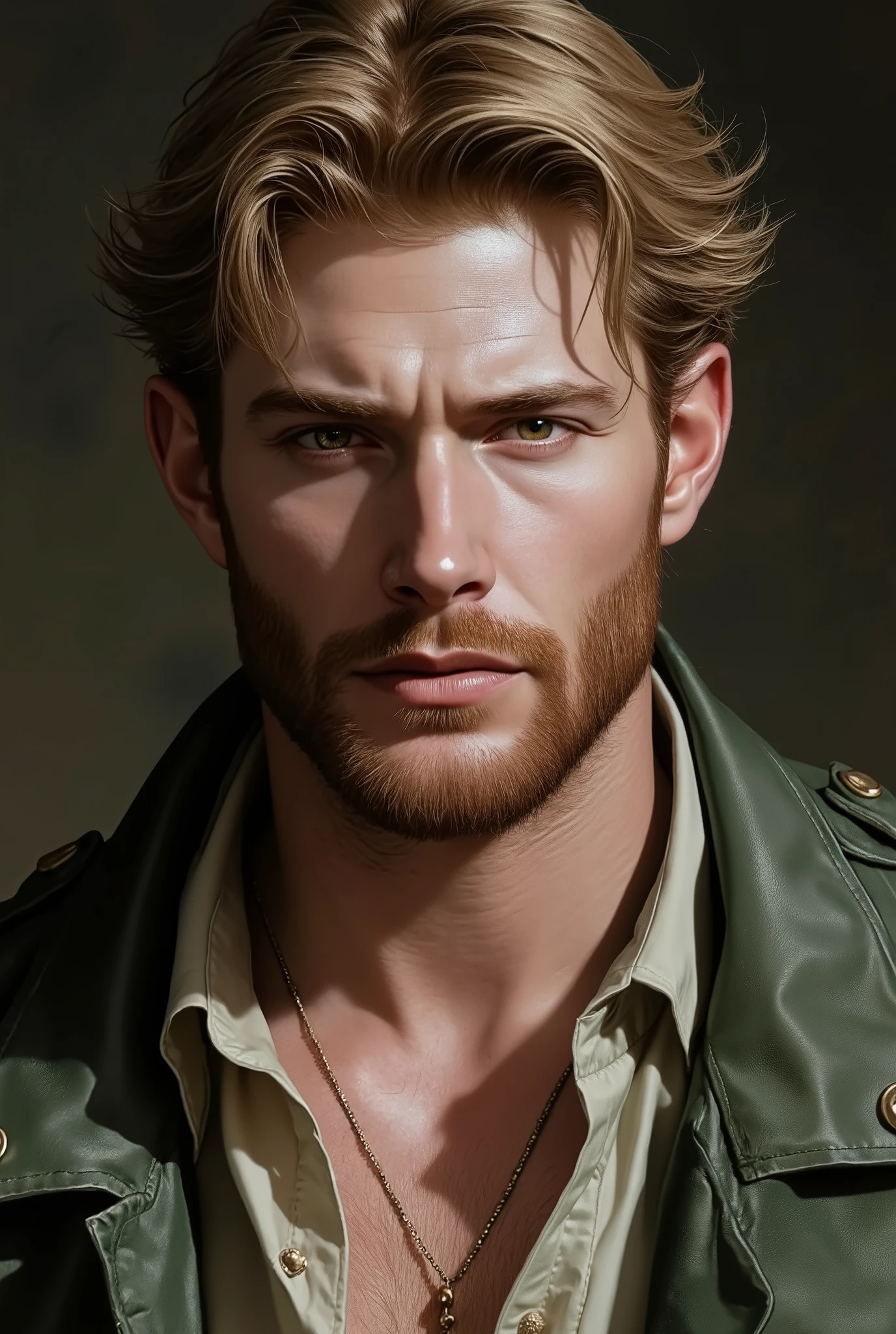 a man of medium height, neither too tall nor too short. He had a fair complexion with a slight reddish hue and was known for his handsome, well-proportioned features. His hair was thick, wavy, and usually reached his shoulders. He had a full beard and large, expressive eyes with dark pupils. His face was bright, radiant, and often compared to the light of the moon. His walk was purposeful, and he carried himself with dignity and grace. He had broad shoulders and a strong build, reflecting his active lifestyle. People described him as having a naturally calming and gentle presence.