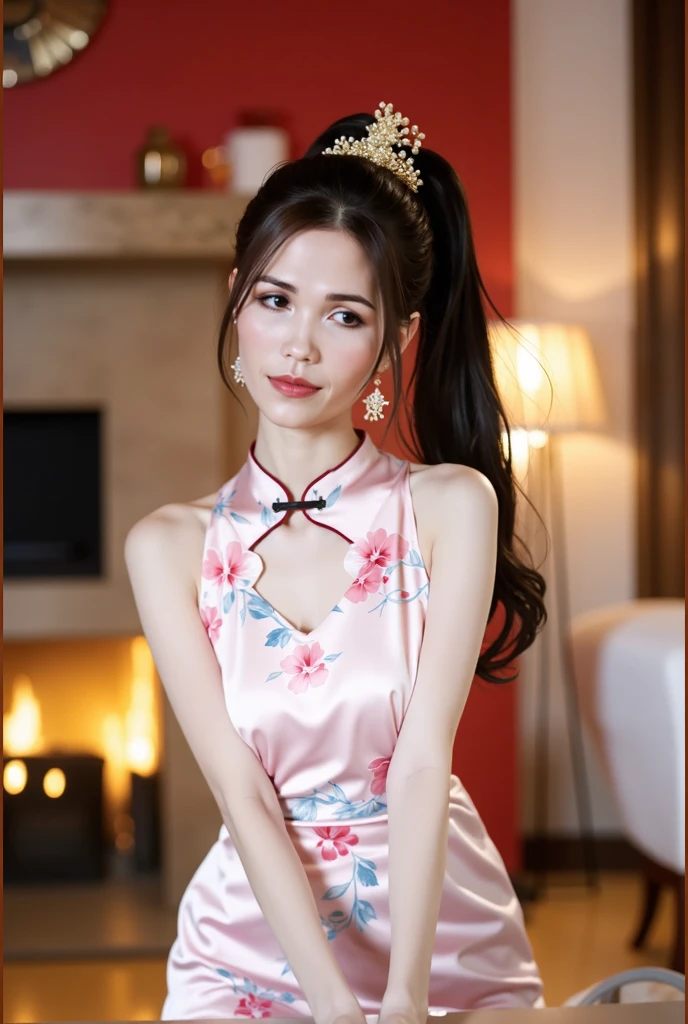 sexy Thai model who controls poison、beautiful smile、lipgloss、bold lipstick、intense makeup、look at the camera、full body Esbian、、sparkling poisoned flower costume、、、、sparkling Colorful hair、secrete poison、skull hair accessories、sexy tights、shiny sparkling flowers background