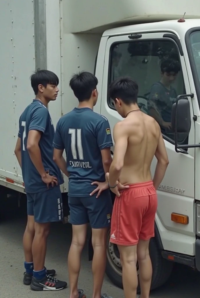((Realistic)), (masterpiece, top quality, best quality, official art), most detailed, gods, extra short hair, black hair, handsome man, pectorals, abs), ((puffy nipples)) , ((swollen nipple, flirting) , ((nude)) , ((naked)) , ((ultra photorealistic)) , ((handsome)) , ((traffic road )) , ((ultra wide view)) , sexy pose, lewd , kinky man , slutty man,real men ((5boys)),((only men)),((gangbang)),((around men groping him)),(((grabbing big pectoral from behind))) super detail , dynamic angle , super-resolution , maxiumum clarity and sharpness , hdr) , (only male , only boys) ,(fullbody) , ((squeezing big pectoral)) , (micro string thong) , (ultra reality , ultra photorealism)