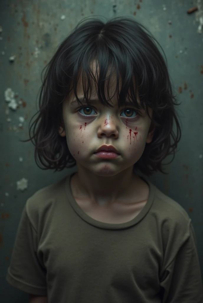 A little boy is left in soot and rags after a bomb explodes in a comedy movie