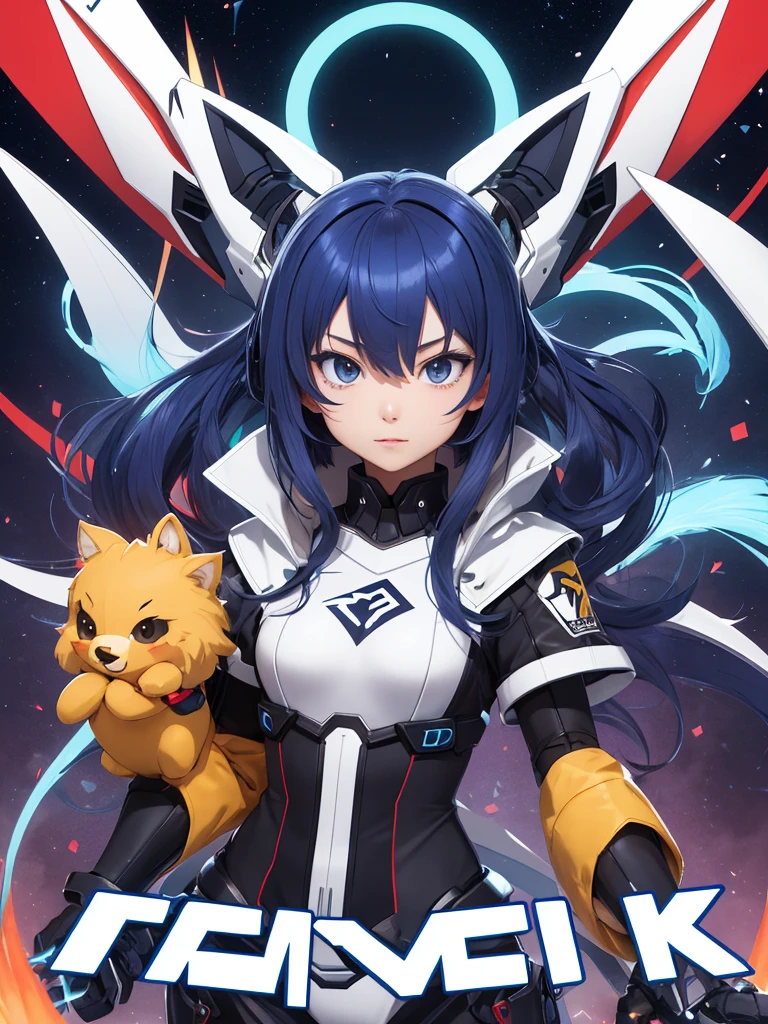 A brave corgi, dressed in a small, futuristic leather armor with glowing accents, floats beside its heroic companion in the vastness of space. The corgi's ears are perked up, and its eyes gleam with determination. Next to the corgi is a tall, imposing male warrior, whose right arm and half of his face are composed of swirling dark matter and cosmic energy, resembling the appearance of a black hole. The gravitational pull of the black hole subtly distorts the surrounding space, with fragments of light being drawn into the darkness that forms part of his body. His left arm and the remaining part of his face retain humanoid features, with an energy sword glowing faintly in his left hand. Behind them, distant galaxies, nebulae, and swirling stars create a breathtaking cosmic backdrop. The scene captures a moment of unity and readiness, as the corgi and its otherworldly companion prepare for their next interstellar adventure together.