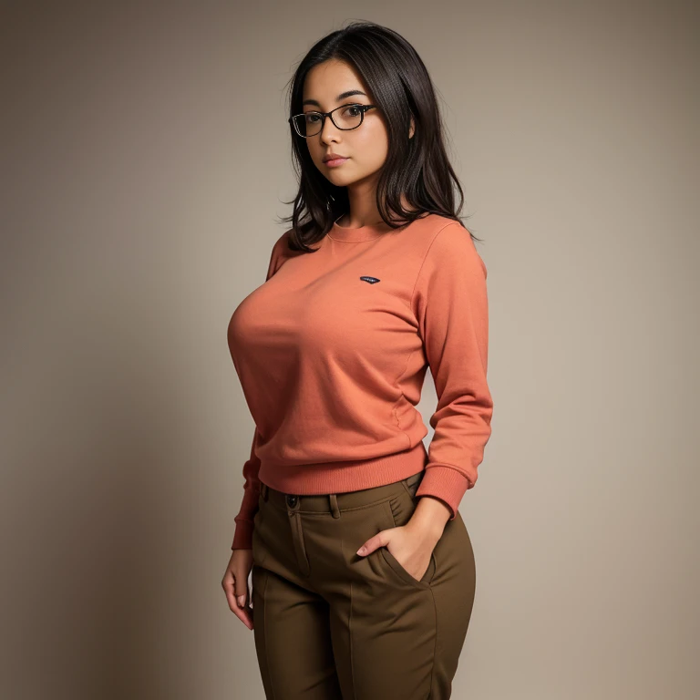 (high quality,realistic),chubby woman, 50 years old, wearing a red shirt and shorts, wearing glasses, with a black bob haircut, talking to plants and birds on a sunny day, with vibrant colors, surrounded by lush greenery, joyful and peaceful atmosphere
