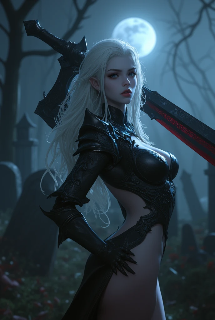 Sexy neir automata , seductive , extremely realistic , highly detailed ,wet , rain , forest , cum , , sword , redeyes, glowing red eyes , evil , demonic ,