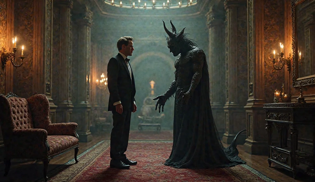arafed man in a suit and tie kneeling next to a goat head, ron desantis as satan, satanic church interior, satanic ritual, lucifer, with horns, scary horrifying satanic rituals, making a deal with the devil, satanism, he's very menacing and evil, lucifer the star, moloch, an evil catholic priest, satanicarafed man in a suit and tie kneeling next to a goat head, a picture inspired by Sava Šumanović, trending on tumblr, fine art, ron desantis as satan, satanic church interior, satanic ritual, lucifer, with horns, scary horrifying satanic rituals, making a deal with the devil, satanism