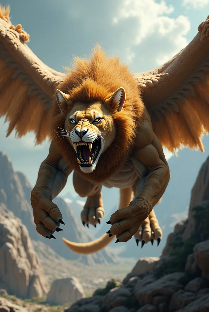 Lion animal with dragon wings