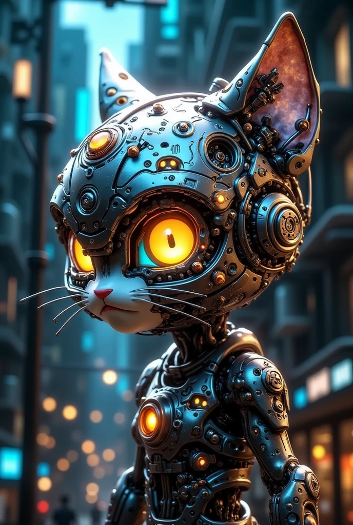 (((Pixel Perfect、perfect detail))), cybernetic eye, eyes that can see electronic circuits floating in the air are scattered all over the city々and existing, 近未来のcyberパンクな街, high resolution, realistic, Photo, physically-based rendering, extreme detailed depiction, professional, Brilliant Color, Bokeh, Made of metal, Dark Tones, Visual noise, cyberパンク, cyber,  Dark ,  future, Scientific