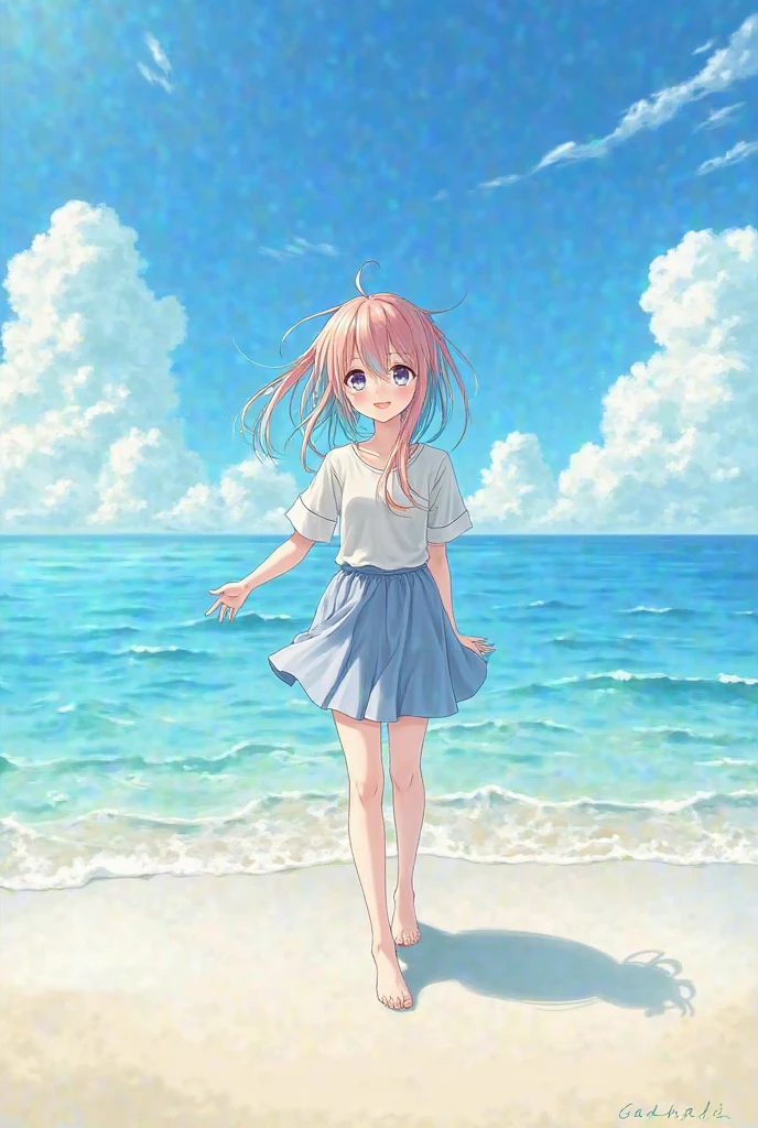 Official art using high-quality hand-drawn watercolor sketch techniques. (best quality,4k,8k,highres,masterpiece:1.2),ultra-detailed,beautiful detailed eyes,A girl with beautiful eyes, everyone, beautiful anime girl, cute anime girl, smooth anime art, anime style, elegant colors, soft lighting, delicate beautiful wet eyes, very coquettish, (beautiful large breast:1.2), (correct hands:1.2),