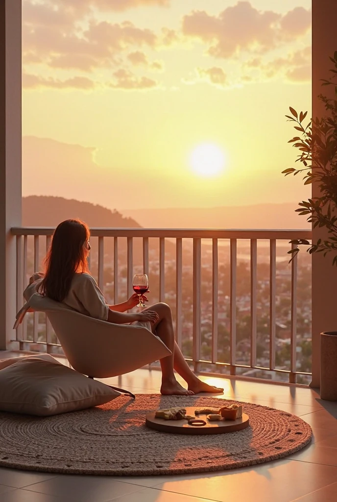 Create a cozy place on your balcony、relaxing atmosphere.Facing the cool breeze,Leisure chair set.Basking in the warm sunshine,I like this laziness