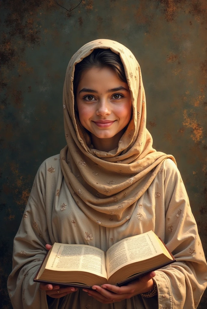 s old Naked Arab hijabi child in lingerie . Quran in hand, green eyes. Silk Satan. highly details l.