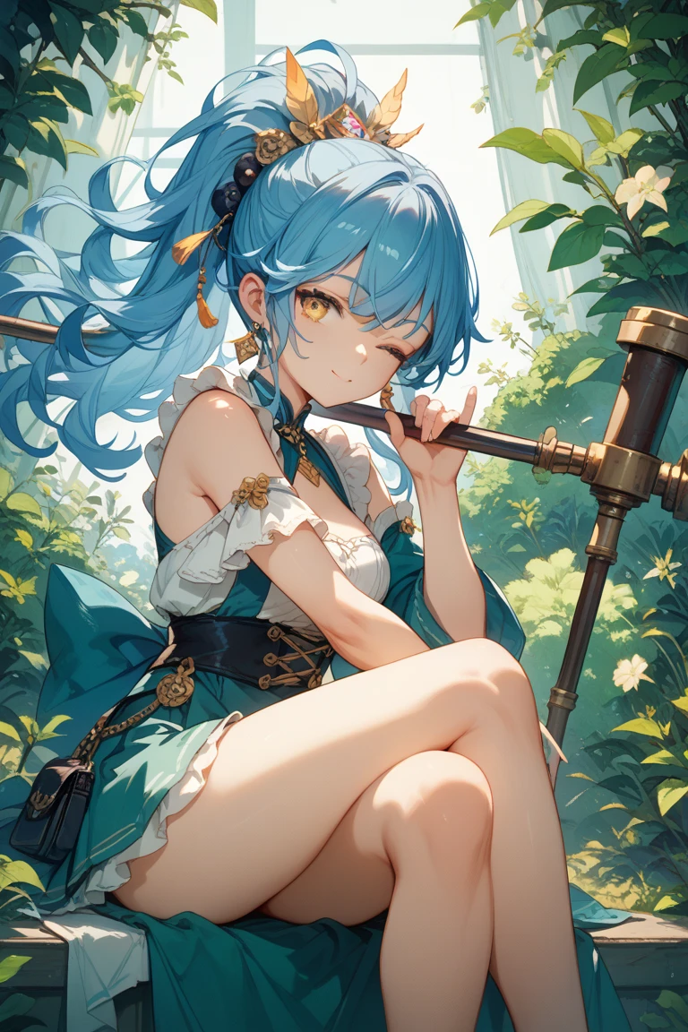 Top quality. Painting by Akihiko Yoshida. Illustration. Character design. Female. A world of swords and sorcery. Miniskirt. Lying down and legs open. --auto --s2
