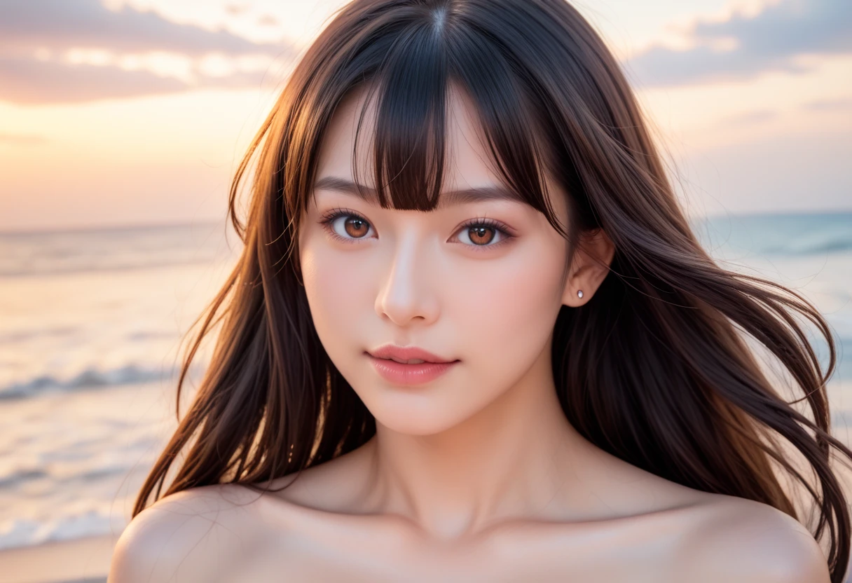 Close up photo of a girl、Brown hair,
Highest Quality、realisitic、Photorealsitic、(intricate detailes:1.2)、(delicate detail)、(ciinematic light、best quality backlight)、Clear Line、sharp focus、Lifelike face、Detailed face
Unity 8K Wallpapers、high resolution、(Photorealsitic:1.4)、full body Esbian、(seaside)、(naked)、(full body Esbian)、the pose、Will