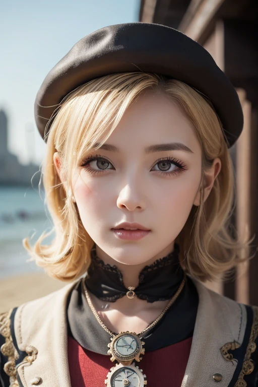Best quality, masterpiece, ultra high res, (photorealistic:1.4), raw photo, 1girl, blonde hair, blue eyes, detailed eyes and face, black suit, dynamic lighting, in the dark, deep shadow, low key, cowboy shot full-lenght body
