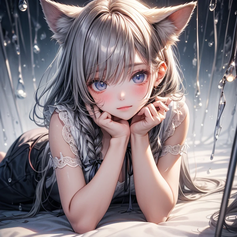 Cat face, cat head ,cat portrait,kitten,crying kitten,aesthetic cat,extremely detailed kitten,teary eyes,soaked lashes,emotional expression,intense sadness,dripping tears,true-to-life textures,highly refined details,dramatic lighting,seamless blending of colors,vibrant hues,artistic composition,layered brushstrokes,emotive brushwork,realistic water droplets,breathtaking realism,masterful craftsmanship,haunting beauty,evocative atmosphere,highly emotional scene,silent sorrow,stark contrast,moody ambiance,endless depth,luminous glow,shimmering highlights,subtle shadows,intimate close-up,precise contours,striking emotion,fluid brush movements,touching portrayal,painstaking attention to detail,aesthetically pleasing,heart-wrenching,deeply moving artistry