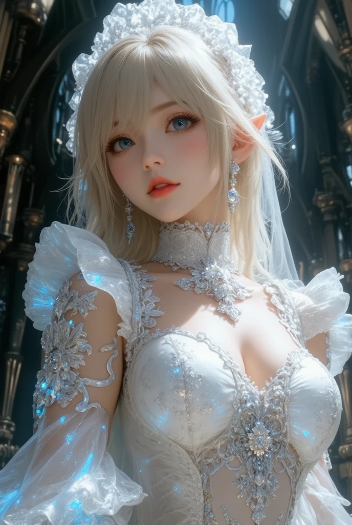 ((masterpiece)), ((best quality)), ((ultra-detailed)), ((illustration)), ((detailed light)), ((an extremely delicate and beautiful)), ((perfect anatomy)), ((beautiful detailed eyes)), ((elegant)), ((stylish pose)), ((vibrant colors)), ((perfect eyes)), ((sharp focus)), ((sunlight)), ((solo)), ((1girl)), ((white hair)), ((white dress)), ((extremely delicate and beautiful fabric)), ((crystal blue eyes)), ((cinematic lighting)), ((glowing eyes)), ((smiling)), ((bright smile)), masterpiece, best quality, ultra-detailed, illustration, detailed light, an extremely delicate and beautiful, perfect anatomy, beautiful detailed eyes, elegant, stylish pose, vibrant colors, perfect eyes, sharp focus, sunlight, solo, 1girl, white hair, white dress, extremely delicate and beautiful fabric, crystal blue eyes, cinematic lighting, glowing eyes, smiling, bright smile