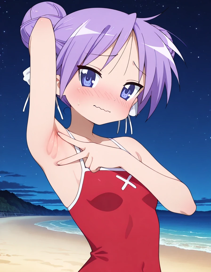 Anime Femboy, Fine skin, cute, (masterpiece, highest quality, 8K ultra-high resolution:1.4), beautiful detailed eyes, ultra-detailed, drsizukachan1,
Standing, front view,
kagami hiiragi, Twin tails, purple hair,
(Completely naked), pussy line, ((no constriction, Dim body)),
((Femboy)), oto ko no ko, a feminine boy,