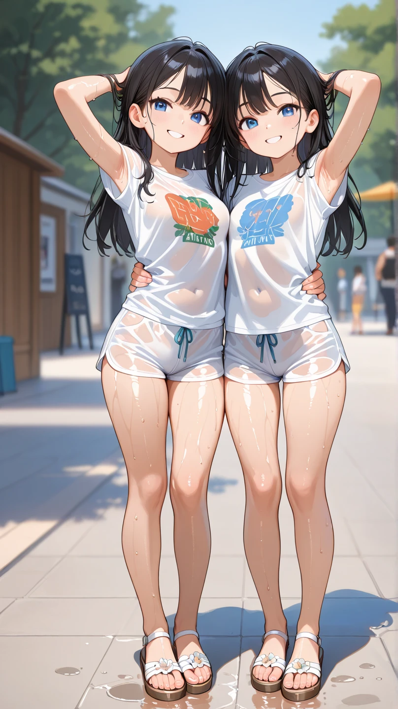 ((masterpiece)), ((highest quality)), (ultra high resolution,8K),(Ultra high fine mesh,4K), (Highly detailed CG integrated 8k wallpaper), (perfect anatomy,anatomically accurate), (soft lighting, rendering), (Two cute high school girls having fun walking in the park), (profile), High-definition beauty face, (high heels), ((elegant leotard swimwear)), (Wear a gray hoodie), (Crisp double eyelids), (fascinating expression),(large breasts:1.3), (soft skin), (It's photorealistic), (glowing skin), (colorful hair), 35mm f/1.8, Captured with Sony FE GM, (dynamic composition)