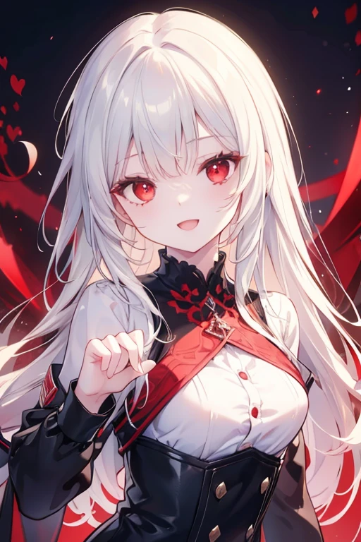 Anime girl with blood in her eyes and a bow tie, gapmoe Yandere, gapmoe Yandere grimdark, With eyes that glow red, Yandere, Red eyes glow, My eyes are completely red, Devil Anime Girl, portrait gapmoe Yandere grimdark, My eyes are completely red no pupils, With red eyes, Bloody Eyes, Yandere intricate, 