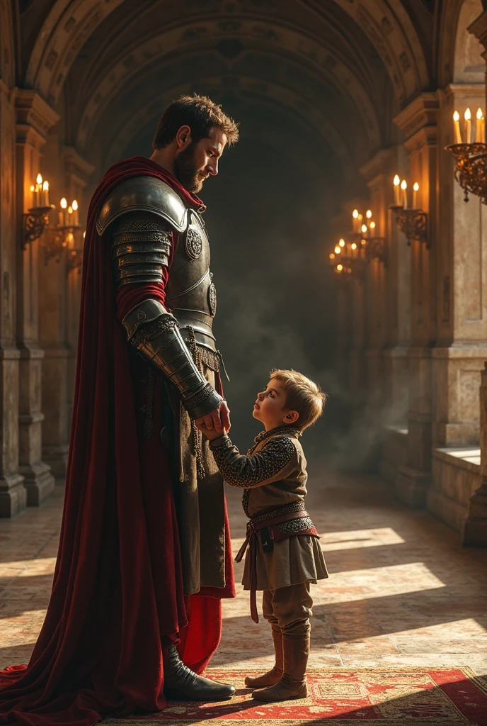 One of the king's men shot an arrow at a young boy.