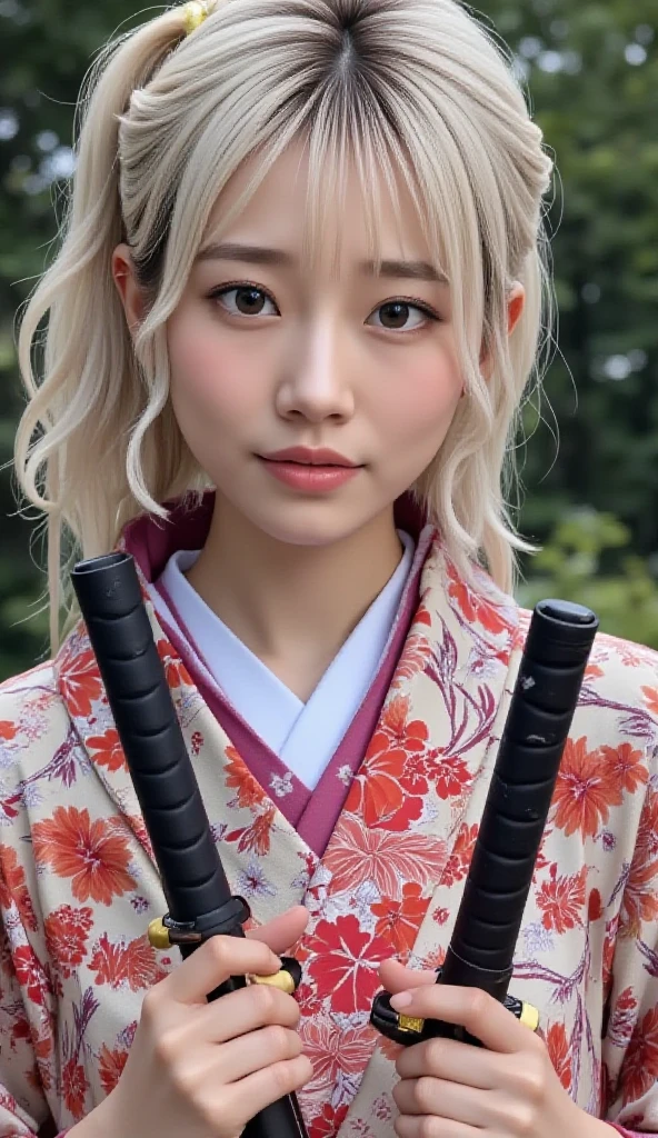 top-quality、​masterpiece、8K、A detailed、二重まぶた、Well-formed face、Old house in Japan、Ghost of a woman with a white face full of blood、Girl in white kimono with blood on it、Laugh like crazy、shrines、Evil Spirit、Blood splattering blood