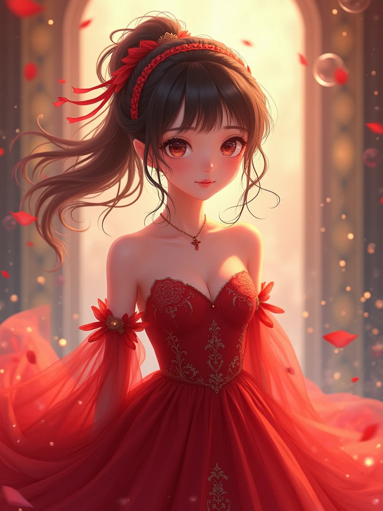 panoramic, (Pastel color art style:1.2) (double exposure pastel color), (solo:2, 18 yo) (beautiful detailed asymmetry bangs:1.3) (beautiful pastel black hair very long hair) (cool beautiful sadist girl) (detailed cool red eyes) (soft smile, glossy lip) (big tits), in a pastel color red elegant dress with double exposure passion, break, in the beautiful detailed garden, BREAK, perfect anatomy, masterpiece, best quality, 16k, beautiful detailed grow, daydreaming expression.