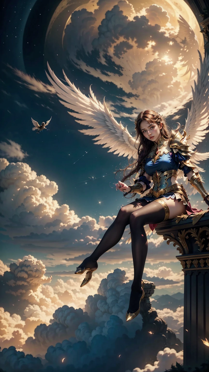 High Fantasy、Vivid depiction、live-action、Only one pair of boots, richly decorated with wings, is depicted.、Background blur