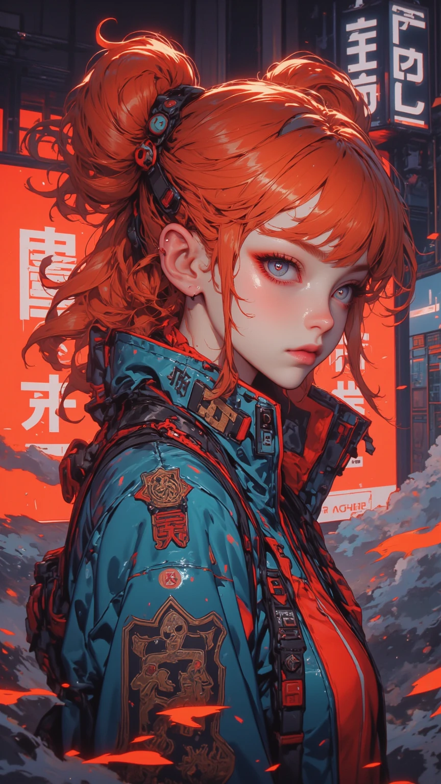 1girl, The iconic asuka langley (Evangelion) El estilo de Leonardo da Vinci. Alta calidad, detailed graffiti-style interpretation of Vincent van Gogh's masterpiece "La noche estrellada." The work combines the expressive and vibrant brushstrokes of Van Gogh's original with the urban energy and nervousness of graffiti art..... The composition captures the swirling night sky and iconic cypress, Reimaginado con audaces elementos de pintura en aerosol e intrincados detalles inspirados en el graffiti. Los colores resaltan con intensidad, creating a visually captivating piece that pays homage to Van Gogh's artistic vision while infusing it with a contemporary street art aesthetic. It is a unique fusion of classical art and urban expression.., mostrando la belleza atemporal de "La noche estrellada" in a fresh and dynamic way. asuka usa una chaqueta negra de cuero, un polo de color rojo, manos detalladas, manos ultra-detalle,