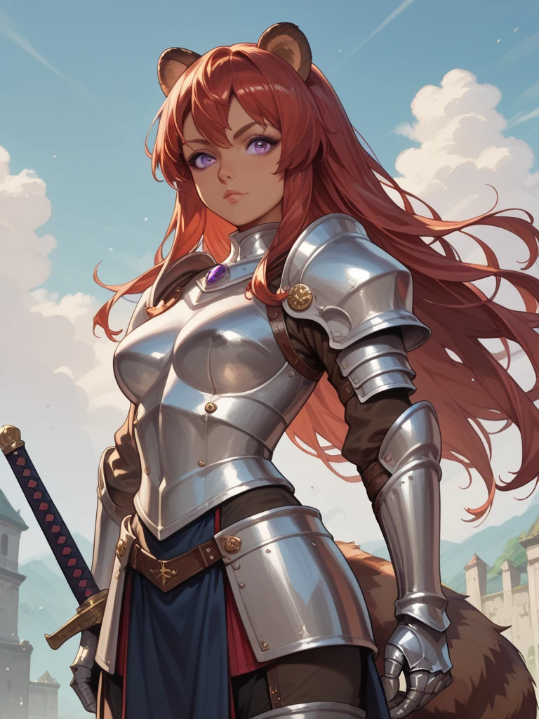 ((Highest quality))、((8K))、((Warrior))、((woman))、((Uplifting))、Big eyes、Double、((大人のwoman))、whole body、（armor）、((whole bodyarmor))、Deer ears、Deer horn、long hair、((battlefield))、Cape、((Real))、Big Breasts、pants、((sword))、((手までReal))、((細部までReal))、