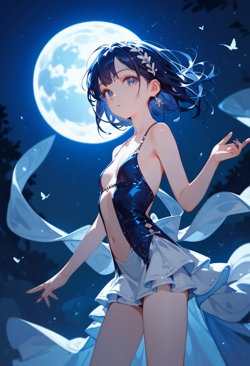 moon, moonlit, serenade, fantasy, magical, peaceful, absurdres, high res, ultrasharp, 8k, masterpiece