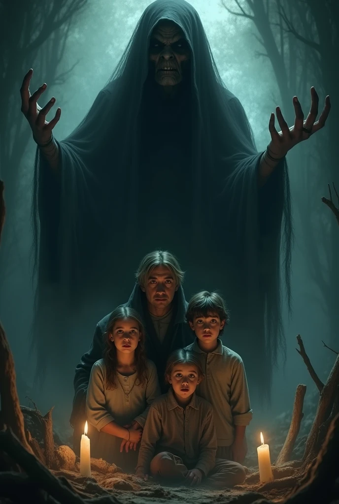 Una familia de una Mistera , Mister ,a boy and a girl 
