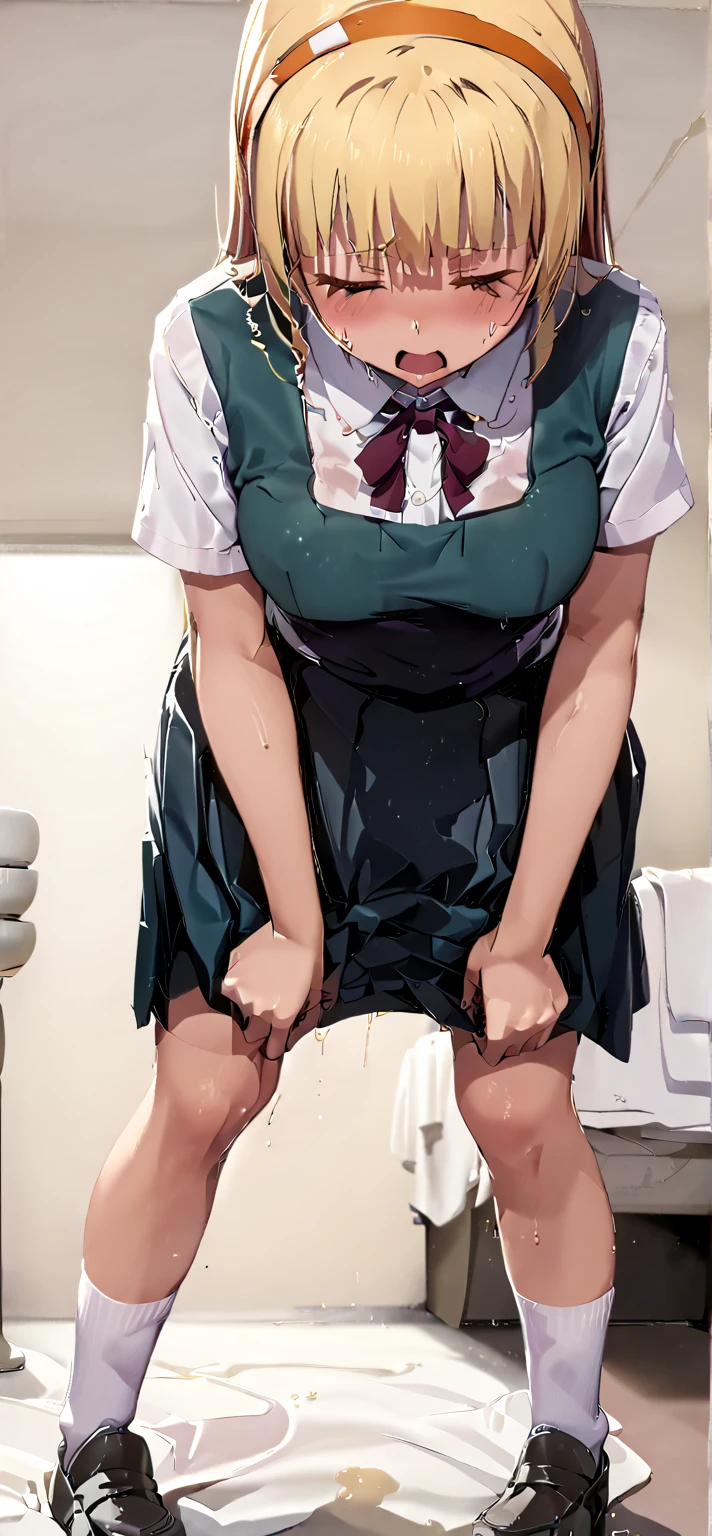4girls, silver, twins, junior high school girls, middle , rape, raped, caught, chained,   handcuffed, tied up, 2older sisters have been raped by a middle age man, unger sister had already raped  and are looking her sisters with leg spread, scared, embarrassed, without clothes, ahegao, toro face, orgasm, cum in mouse, cum on breasts, com in pussy, cum on legs, nsfw, crying girls, hands up, two of them is being raped by a man, masterpiece, best graphic, raised hands, Anime style by bing