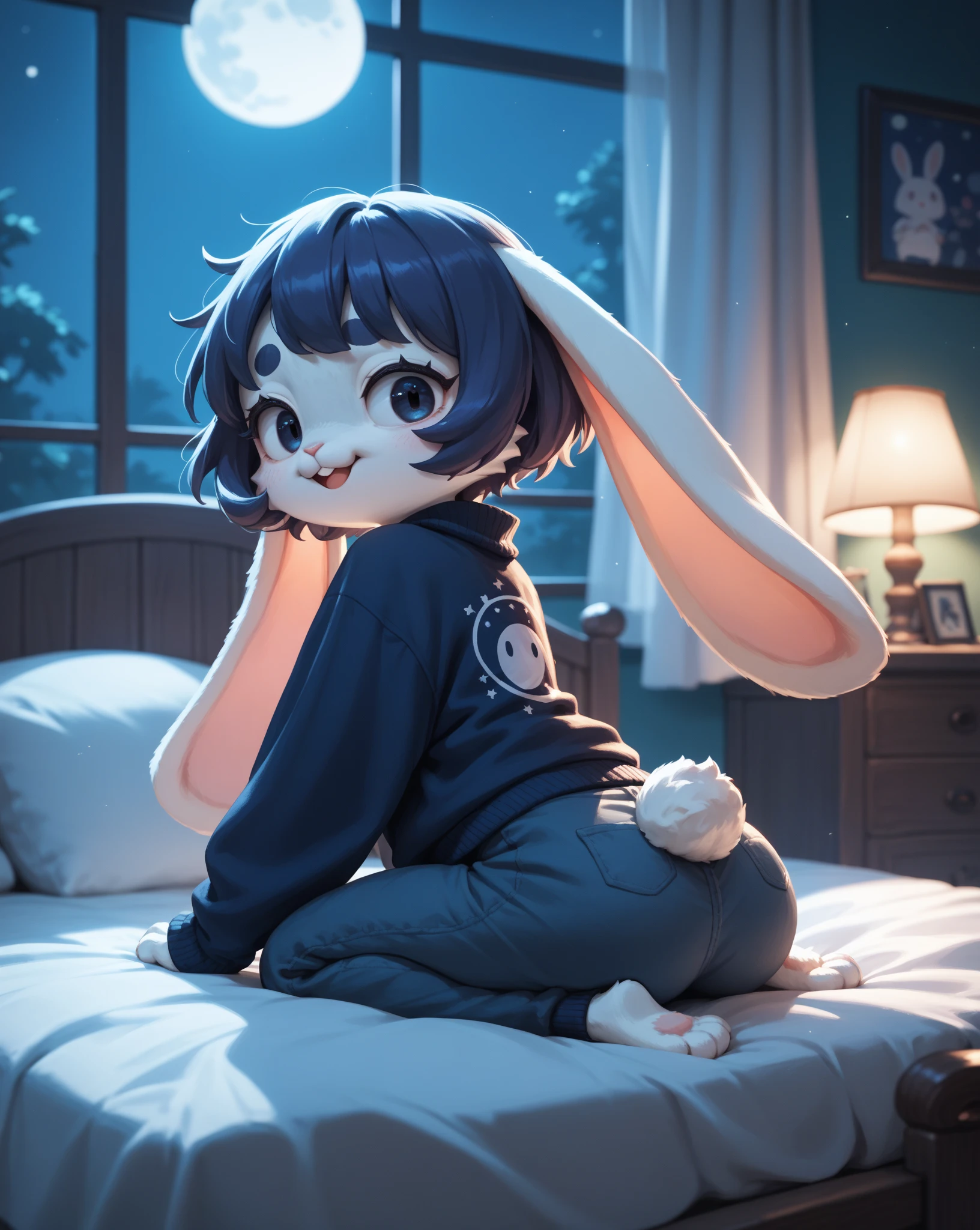 (NSFW:1.5) Cute Smol Happy 1Girl hugs her solo Cute Happy Eevee + Pokemon, Eevee hides in Girl's pajamas to show her head outside, warm lights, love, cozy bedroom, colorful, (close eyes) +, blanket --auto --s2