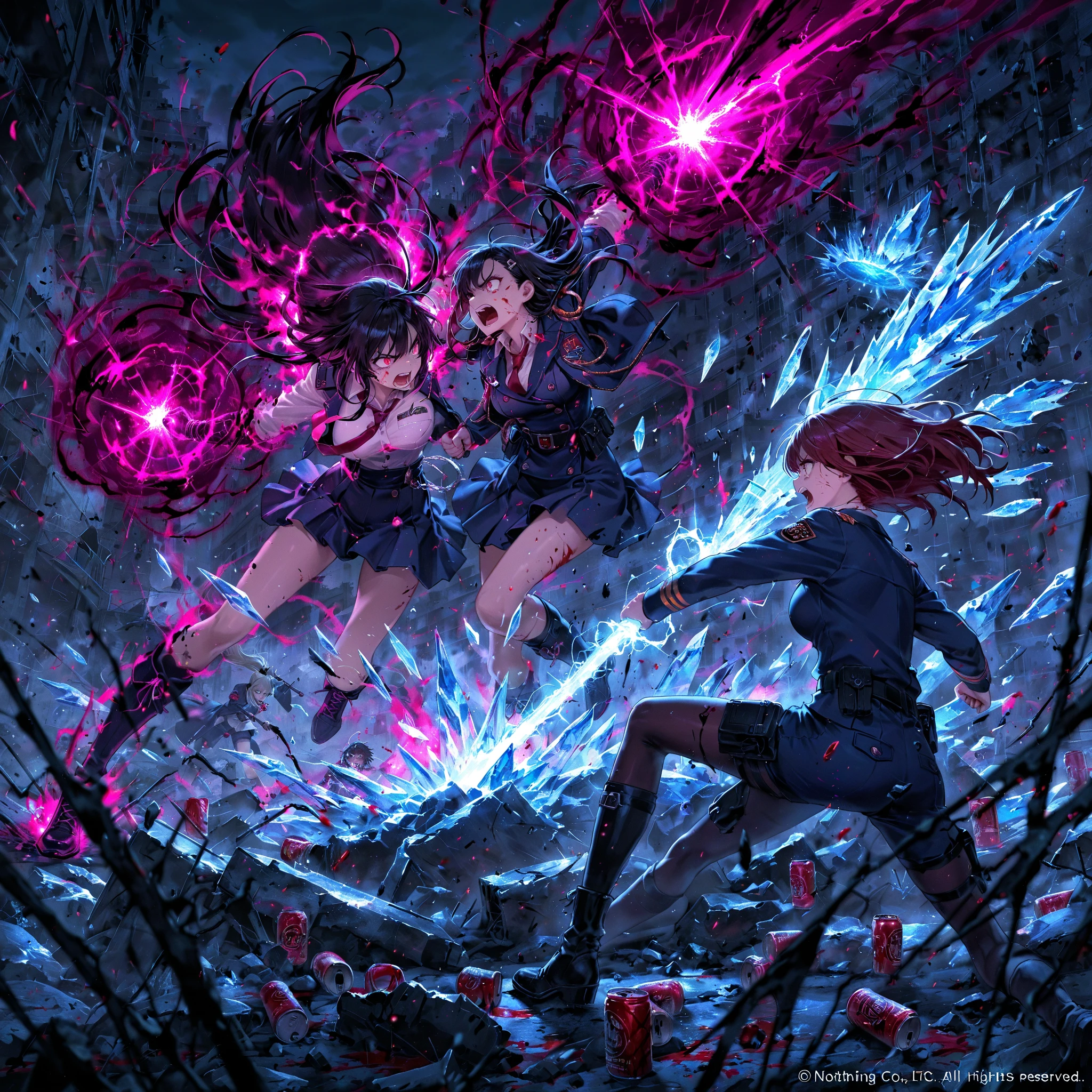7 people 4 girls 3 boys fighter friends 