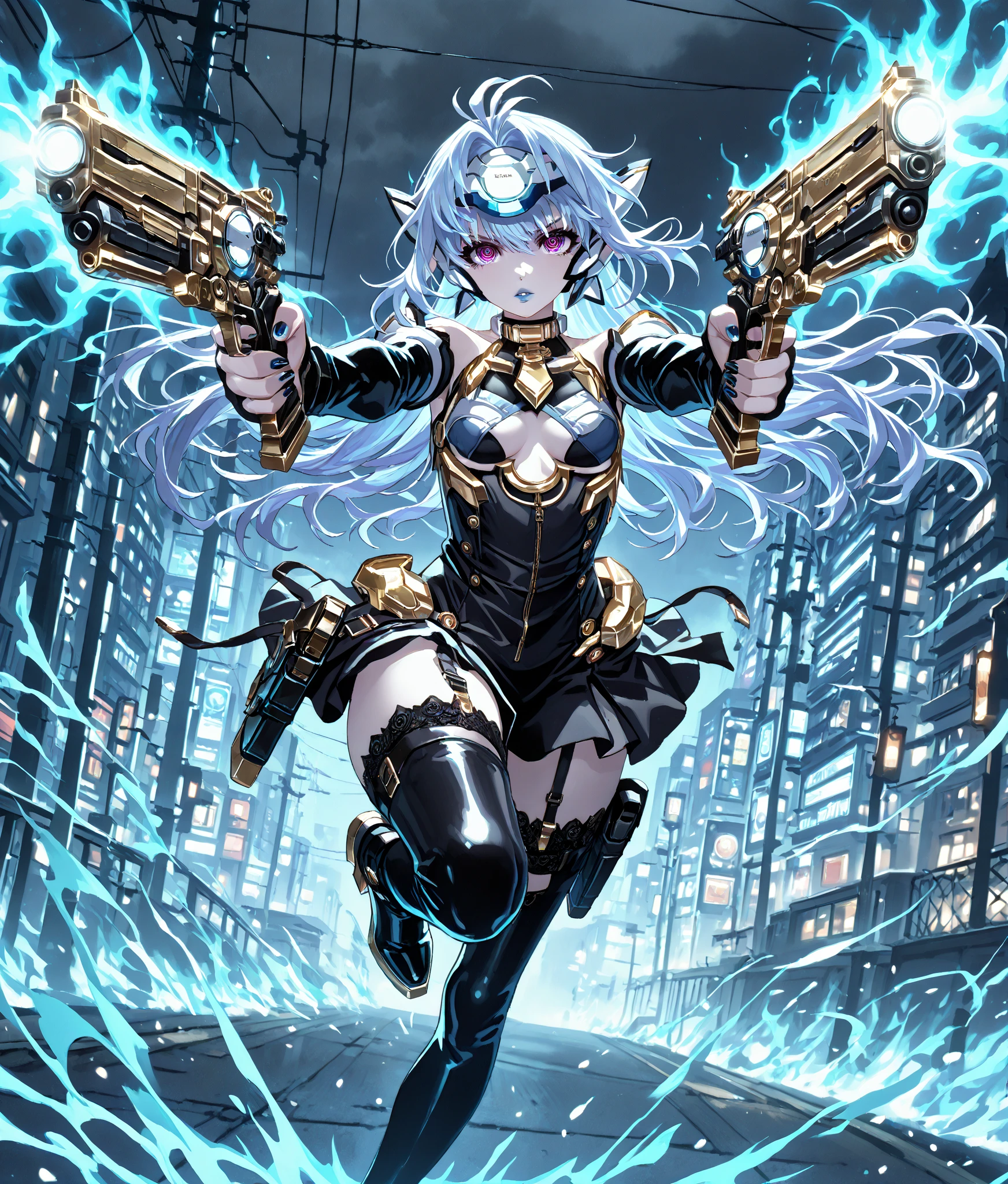 super detailed, explicit, beautiful body, beautiful nose, beautiful character design, perfect eyes, perfect face, ultra high resolution, 4K, beautiful feet, perfect legs, nice hands, perfect hands, masterpiece, highest quality, very detailed, figure, disorganized, perfect anatomy, Street Fighter, doll suit, Shadaloo doll, doll suit, Expressionless, empty eyes, looking at the viewer, red gloves, emotionless, black latex, corruption, Mind control, female combatant, whole body, hypnotismにかかった, unhappy trance, whole body suit, ribbed bodysuit, arms to the sides, obey, perfect female body, extremely glossy latex, hypnotism, hypnorolla, empty eyes, Mind control装置, Pauses, obedient_Pause, slave, stand up straight, Are standing, Are standing at attention, have, tie, belt, latex, ribbed bodysuit, Thighhighs, garter belt, combat readiness, Extend your right arm from your shoulder and reach up into the air., army, thigh boots, 1 girl, hair ornaments, purple hair, very long hair, blue eyes, Cure the Earth, Healing Good Precure