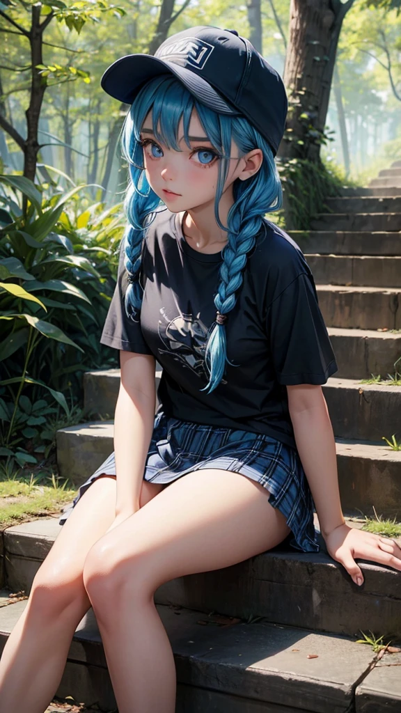 1girl, aki adagaki, blue hair, realistic
