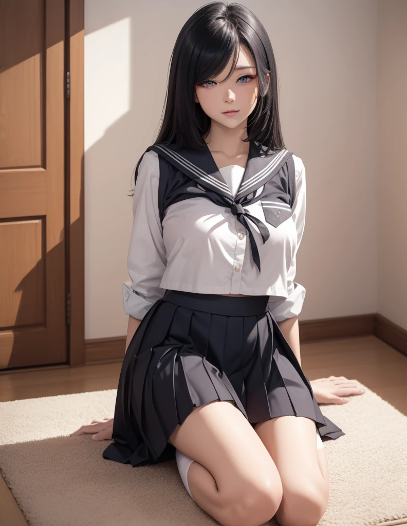 ＜lora:realisticVaginasGod_godpussy1:0.53＞
ulzzang-6500-v1.1, (raw photo:1.2), (photorealistic:1.4), beautiful detailed girl, very detailed eyes and face, beautiful detailed eyes, ridiculous, incredibly ridiculous, huge file size, super detailed, high resolution, very detailed, best quality, masterpiece, sailer uniform, ((Japanese girls' high school uniform)), illustration, very detailed, CG, unified, 8k wallpaper, amazing, Fine details, masterpiece, best quality, very detailed CG uniform 8k wallpaper, light on face, cinematic lighting, 1girl, 16 years old, ((no panties)), ((dynamic pose))),  (pantyhose), (knee-bending leg sitting))long legs, thin waist, very small buttocks, ultra-fine makeup, ultra-fine clothing,