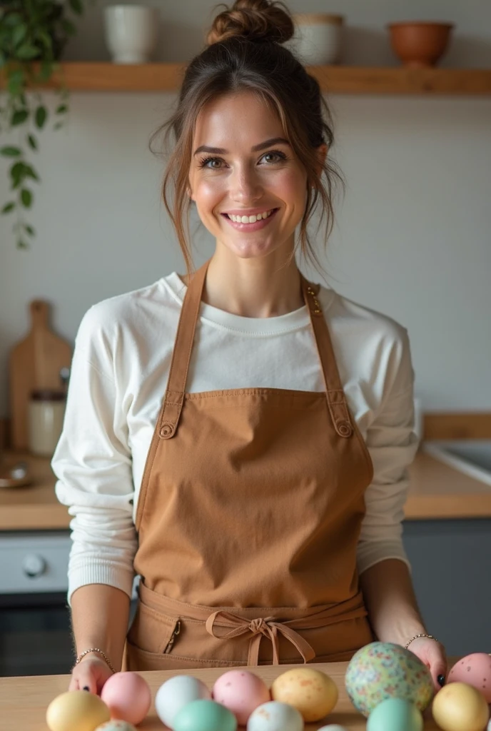 A girl in a nude apron gets creampied