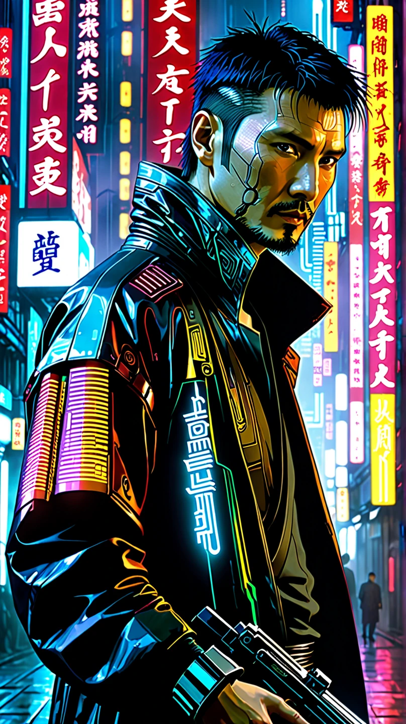 ((Masterpiece), (Best Quality), Ultra High Resolution, Extraordinary Detail, Cyber Neon Lights, High Resolution, 8K,1 Clear Zombie Boy, Cyberpunk, Glowing Mech,
