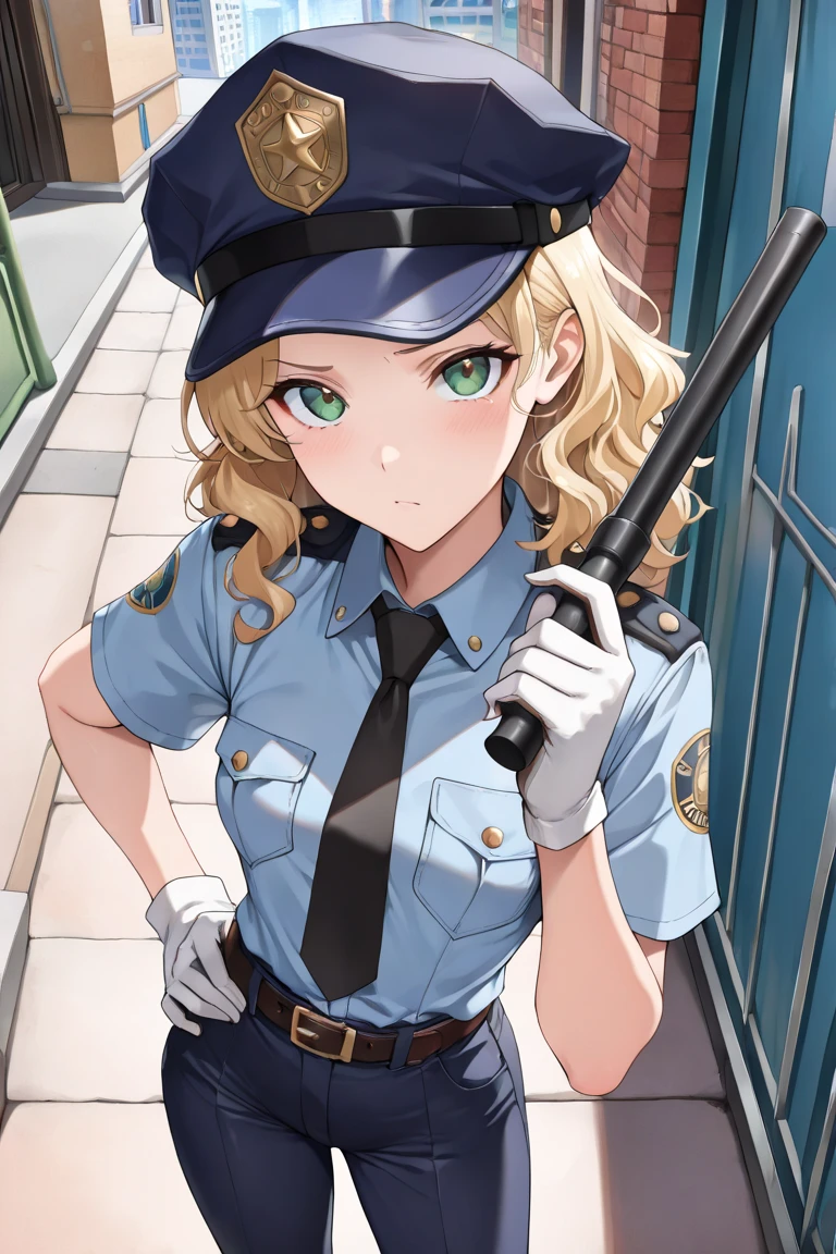 score_9, score_8_up, score_7_up, source_anime BREAK (1girl), finger gun, pointing at viewer,<lora:Fingergun_XLPD:1.1>, blonde hair, scars,hat, peaked cap, green eyes, detailed eyes,angular and chiseled,enclaveuni,wearing uniform, <lora:Fallout_-_Enclave_Officer_UniformPONY:0.8> , <lora:epic_anime_scenery_v0_1:0.23>,poster,Graphic novel bold lines dynamic poses speech bubbles, dim lighting, dark theme, <lora:powerpuff_girls_Kim_Crab_style-000009:1>